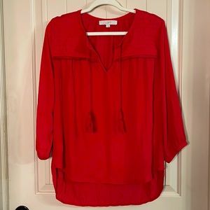 Ann Taylor Loft red boho blouse size large